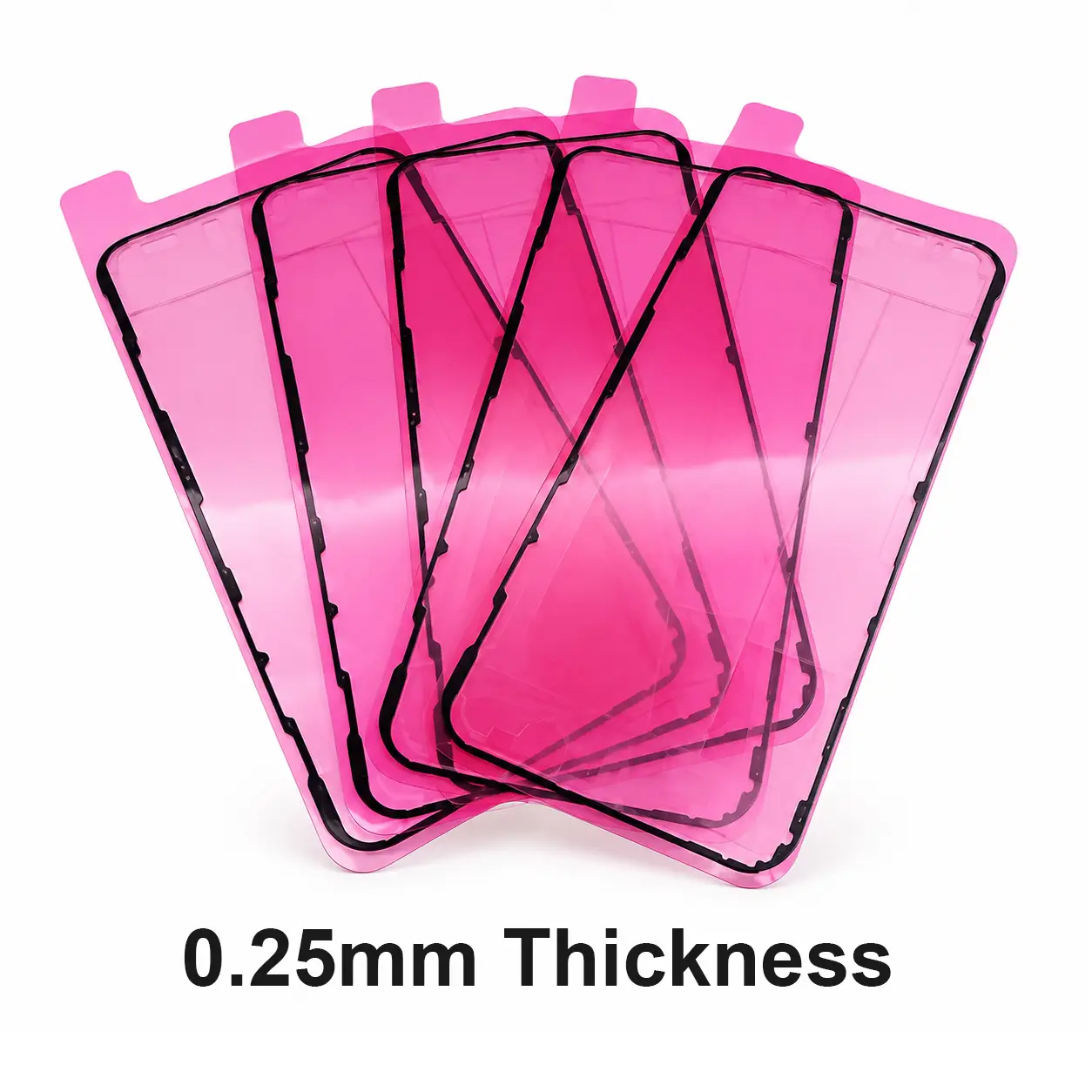 Translucent Pink Phone Frame Protectors LCD Waterproof Frame Seal Adhesive Sticker for iPhone – Pre-Cut Screen Bezel Gasket Replacement Tape - Image 1